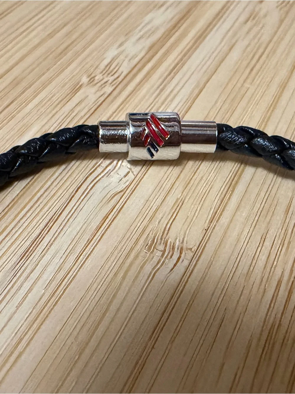 Fifa World Cup Black Braided Leather Men's Bracelet with Silver Clasp